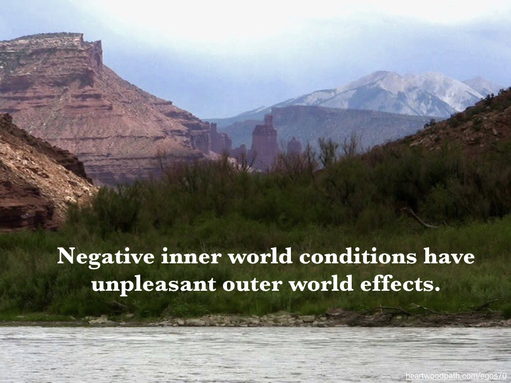 Picture red canyon river quote Negative inner world conditions have unpleasant outer world effects