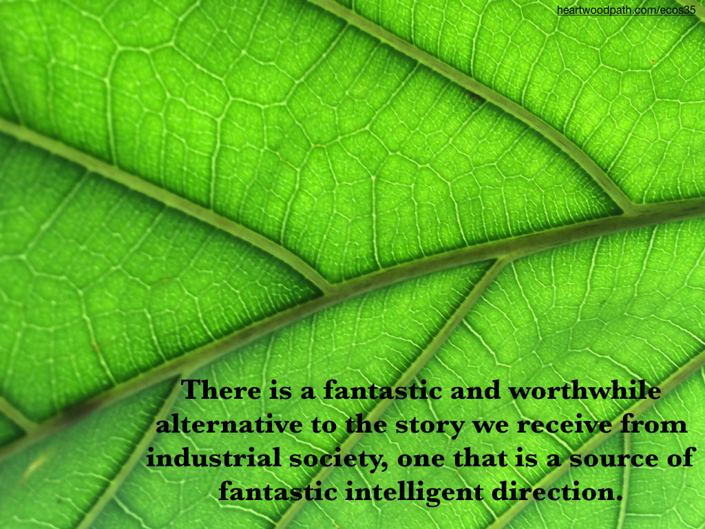 Picture detail green leaf quote There is a fantastic and worthwhile alternative to the story we receive from industrial society, one that is a source of fantastic intelligent direction